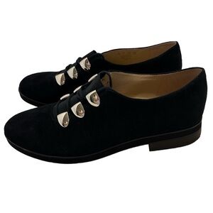 Naturalizer Liam Black Leather Suede Oxford Dark Academia Size 8.5 M